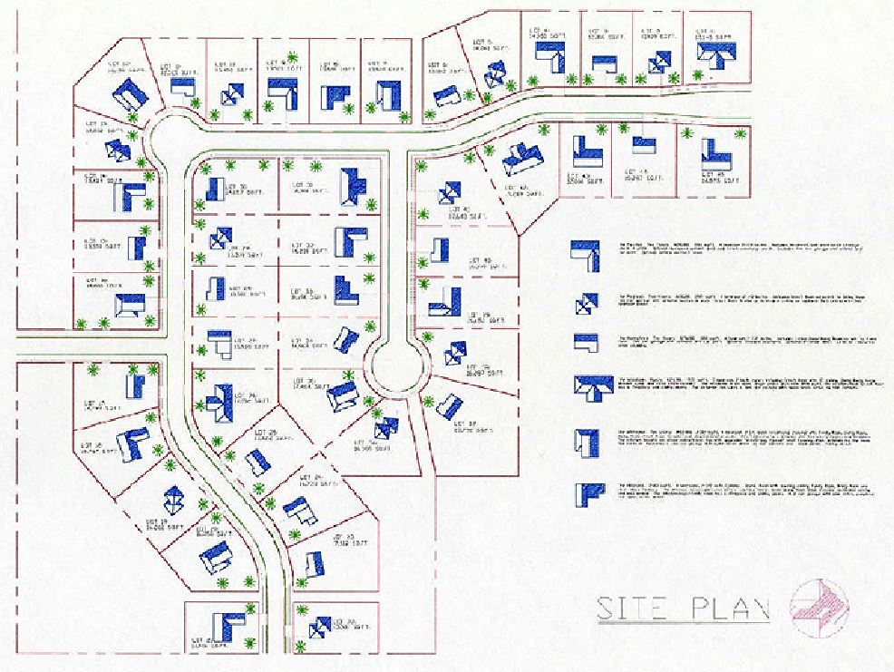 AutoCAD drawing showing a site plan of a subdivision.
